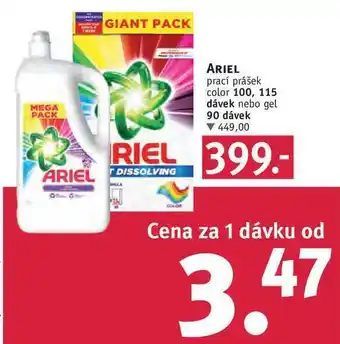 Rossmann Ariel prací prášek color 100, 115 dávek nebo gel 90 dávek nabídka