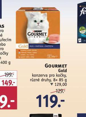 Rossmann Gourmet gold konzerva pro kočky nabídka