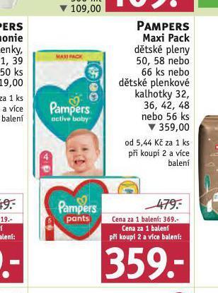 Rossmann Pampers dětské plenky nabídka