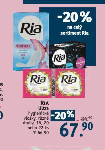 Rossmann Ria ultra hygienické vložky nabídka