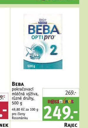 Rossmann Beba pokračovací mléčná výživa nabídka