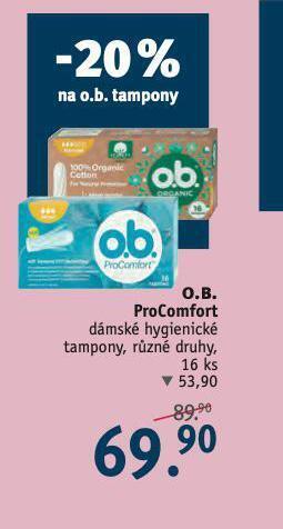 Rossmann O.b. comfort hygienické tampony nabídka