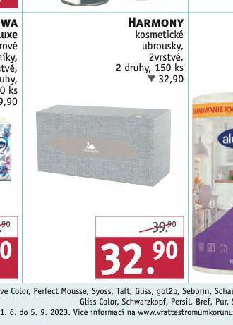 Rossmann Harmony kosmetické ubrousky nabídka
