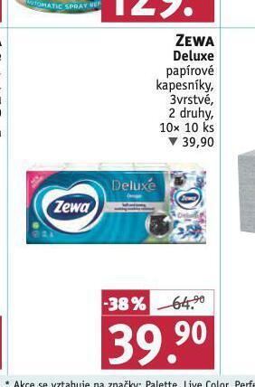 Rossmann Zewa deluxe papírové kapesníky nabídka