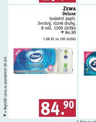 Rossmann Zewa deluxe toaletní papír nabídka