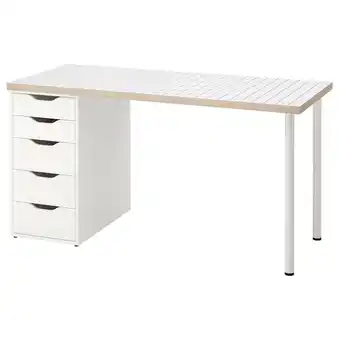 IKEA Lagkapten / alex psací stůl, bílá antracit/bílá, 140x60 cm nabídka