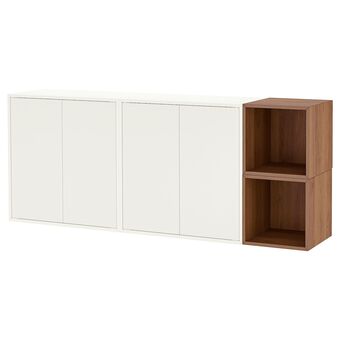 IKEA Eket nástěnná sestava skříněk, bílá/vzor ořech, 175x35x70 cm nabídka