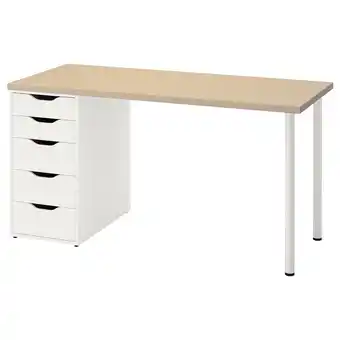 IKEA Målskytt / alex psací stůl, bříza/bílá, 140x60 cm nabídka