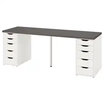 IKEA Lagkapten / alex psací stůl, tmavě šedá/bílá, 200x60 cm nabídka