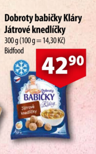 CBA Dobroty babičky Kláry Játrové knedlíčky nabídka