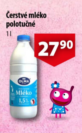 CBA Čerstvé mléko polotučné nabídka