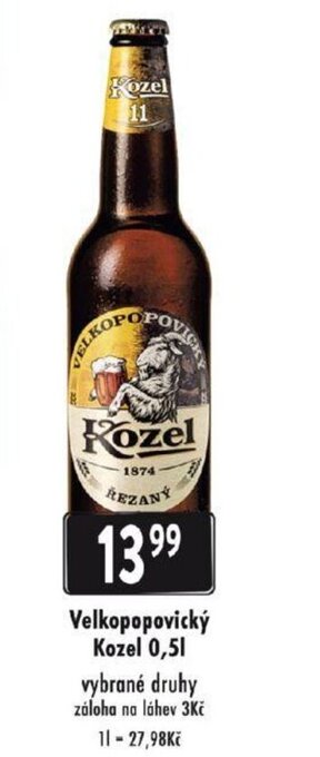 Qanto Velkopopovický Kozel 0,5l nabídka