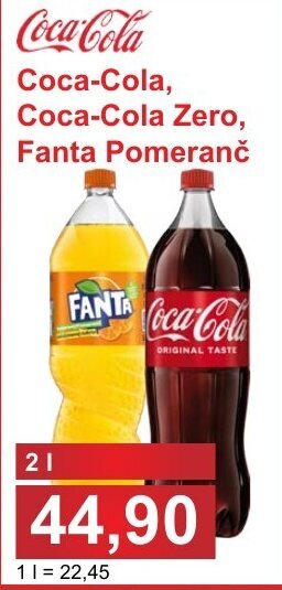 PLUS JIP Coca-Cola, Coca-Cola Zero, Fanta Pomeranč nabídka