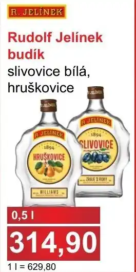 PLUS JIP Rudolf Jelínek budík slivovice bílá, hruškovice nabídka