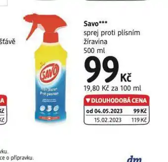 dm drogerie Savo sprej proti plísním nabídka