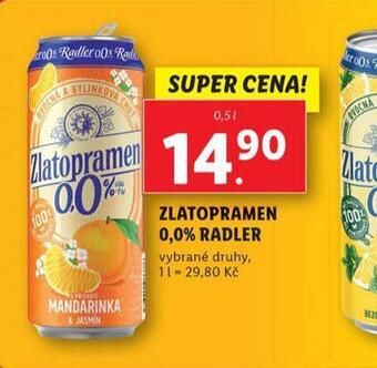 Lidl Zlatopramen radler 0,0% nabídka