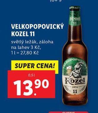 Lidl Pivo velkopopovický kozel nabídka
