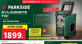 Lidl Parkside aku stavební rádio nabídka