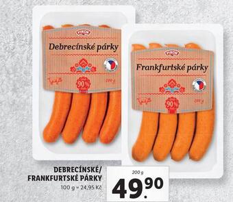 Lidl Debrecínské párky nabídka