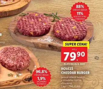 Lidl Hovězí cheddar burger nabídka