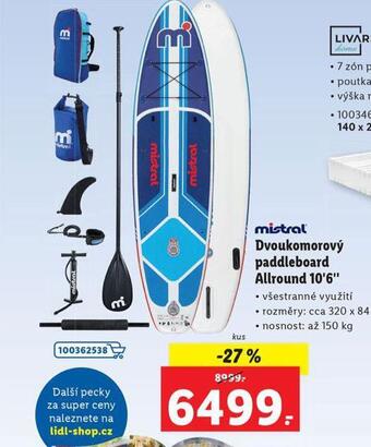 Lidl Dvoukomorový paddleboard nabídka