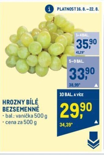 Makro HROZNY BÍLÉ BEZSEMENNÉ nabídka