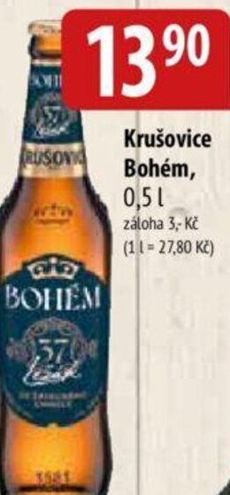 Bala Krušovice Bohém, 0,5 L nabídka