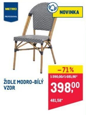 Makro ŽIDLE MODRO-BÍLÝ VZOR nabídka