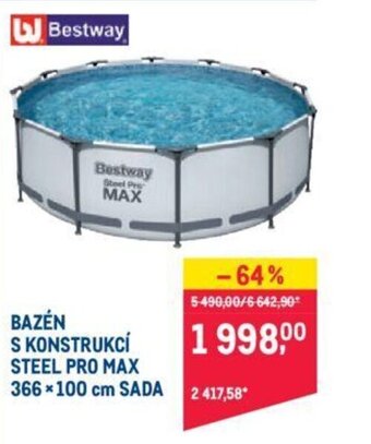 Makro BAZÉN STEEL PRO MAX 366x100 cm SADA nabídka