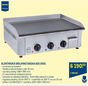 Makro ELEKTRICKÁ GRILOVACÍ DESKA GEG 2001 nabídka