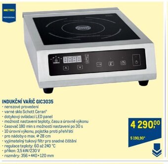 Makro INDUKČNÍ VAŘIČ GIC3035 nabídka