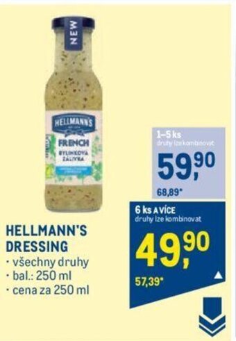 Makro HELLMANN'S DRESSING nabídka