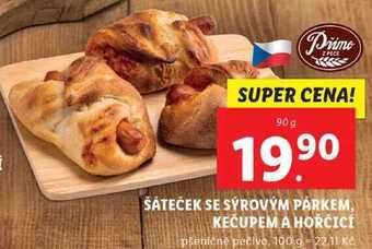 Lidl Šáteček se sýrovým párkem, kečupem a hořčicí, 90 g nabídka
