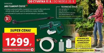 Lidl Aku tlakový čistič nabídka