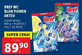 Lidl Bref wc blok power aktiv, 4x 50 g nabídka