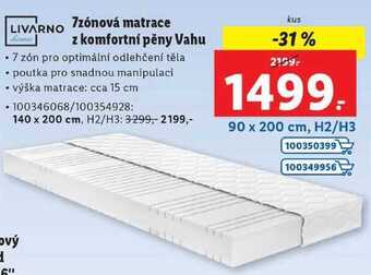 Lidl 7zónová matrace z komfortní pěny vahu nabídka