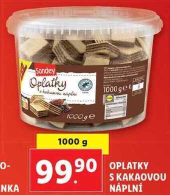 Lidl Oplatky s kakaovou náplní, 1000 g nabídka