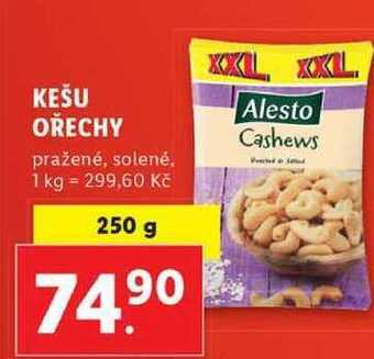 Lidl Kešu ořechy, 250 g nabídka