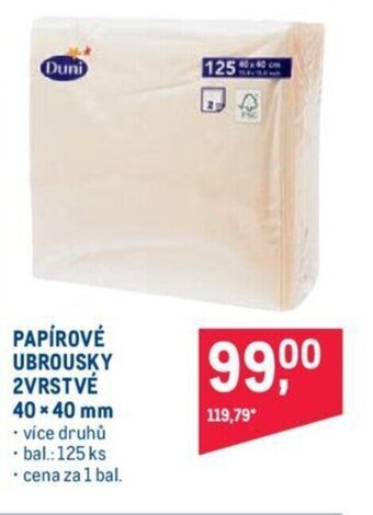 Makro PAPÍROVÉ UBROUSKY 2VRSTVÉ 40 x 40 mm nabídka