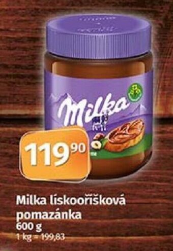 Coop Milka lískooříšková pomazánka nabídka