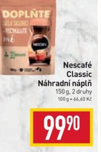 Billa Nescafé Classic Náhradní náplň nabídka