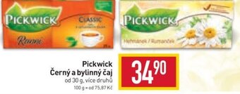 Billa Pickwick Černý a bylinný čaj nabídka
