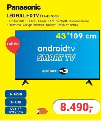 Planeo Elektro Panasonic LED FULL HD TV/TX-43LS500E nabídka