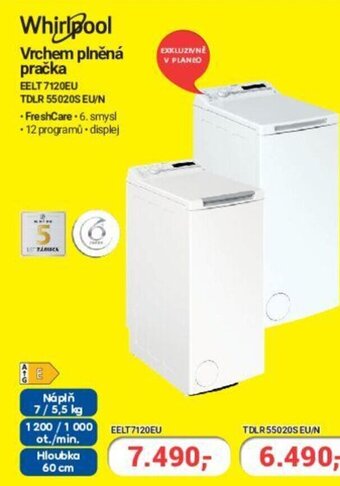 Planeo Elektro Whirlpool Vrchem plněná pračka nabídka