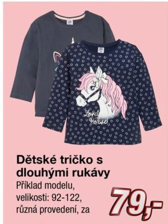Kik Dětské tričko s dlouhými rukávy Příklad modelu, velikosti: 92-122, různá provedení, za nabídka