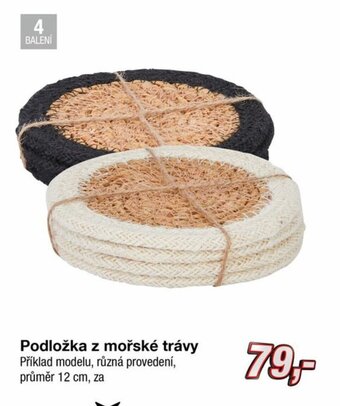 Podložka z mořské trávy Příklad modelu, různá provedení, průměr 12 cm, za