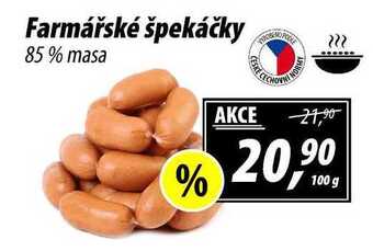 ZEMAN Farmářské špekáčky 85 % masa, 100 g nabídka