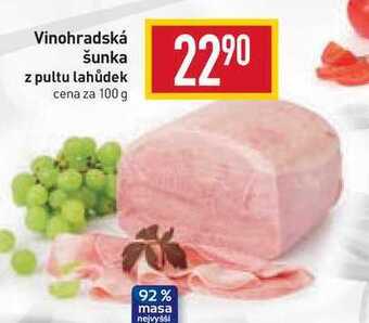 Billa Vinohradská šunka z pultu lahůdek cena za 100 g nabídka