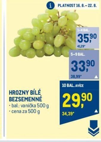 Makro HROZNY BÍLÉ BEZSEMENNÉ nabídka