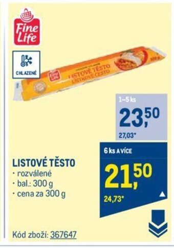 Makro LISTOVÉ TĚSTO nabídka